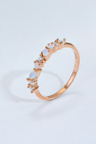 Moonstone and Zircon Decor Ring