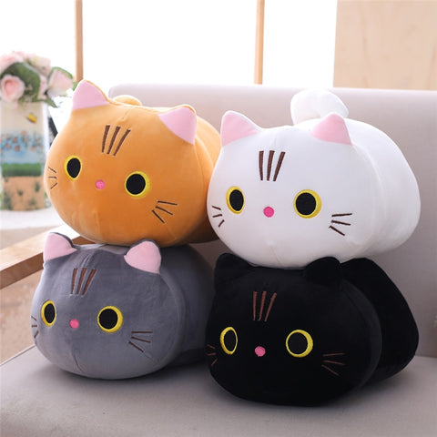 Cuddly Kitten Plushie Toy Soft Round Animal Balls Lovely Doll Stuffed Cat Pillows For Kids Birthday Gift For Baby Accompany