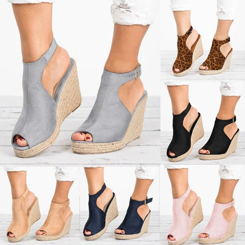 Heeled Sandals for Women Summer 2023 Espadrilles Women Sandals Comfort Buckle Strap Platform Shoes for Women New Sandalias Heels