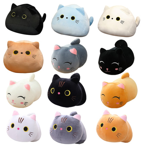 Cuddly Kitten Plushie Toy Soft Round Animal Balls Lovely Doll Stuffed Cat Pillows For Kids Birthday Gift For Baby Accompany