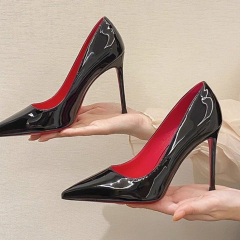 Red Bottom High Heels Very High Heel Women's Stiletto Black Elegant Sexy Dress Evening Pointed Toe Cheap Products Free Shipping