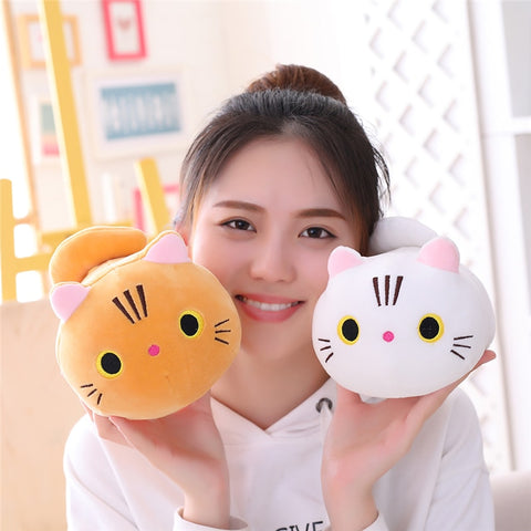 Cuddly Kitten Plushie Toy Soft Round Animal Balls Lovely Doll Stuffed Cat Pillows For Kids Birthday Gift For Baby Accompany