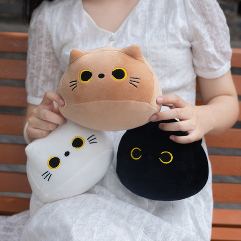 Cuddly Kitten Plushie Toy Soft Round Animal Balls Lovely Doll Stuffed Cat Pillows For Kids Birthday Gift For Baby Accompany