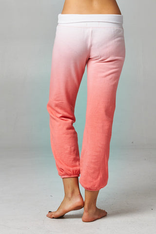 Women's Fold-over Waistband French Terry Dip Dye Screened Sweatpants