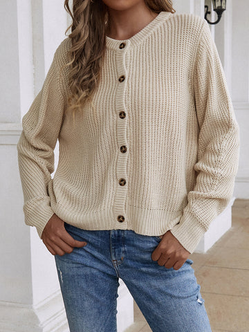 Button Down Rib-Knit Reversible Sweater