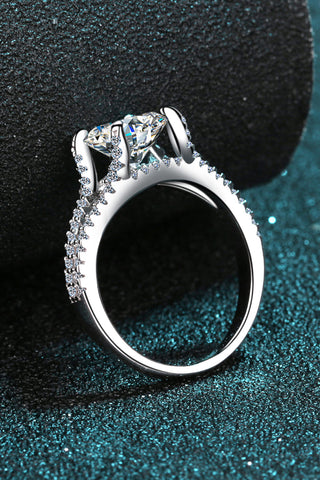 Stylish Moissanite Sterling Silver Ring