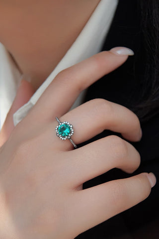 Paraiba Tourmaline Flower Shape Ring