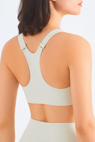 Zip-Up Racerback Sports Bra